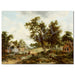 A landscape painting print depicting a rural Dutch village scene with trees, small houses, figures, and a cloudy sky. The artwork is shown centered on a light gray background with a faint diagonal watermark across the center.