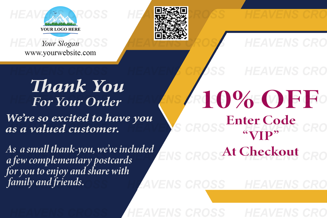 Modern Thank You Cards for Business | Custom 4x6 Package Insert Cards with Referral Postcards