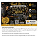 A fundraising card design for the New Day Printers Dance Squad, featuring a black and gold theme with photos of dancers, text thanking them for support, and a QR code. The bottom section contains fundraising information and company details.