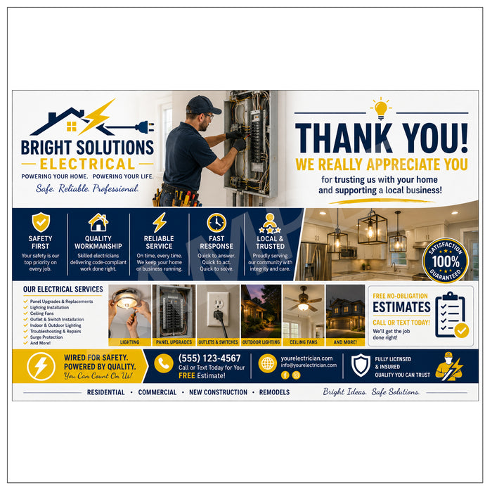 Electrician Thank You Cards