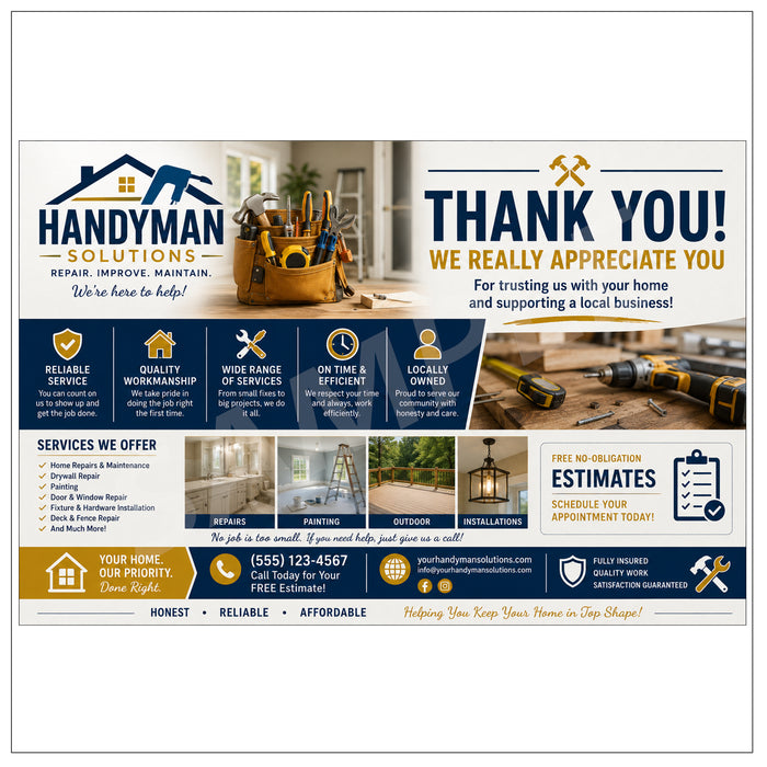 Handyman Thank You Cards