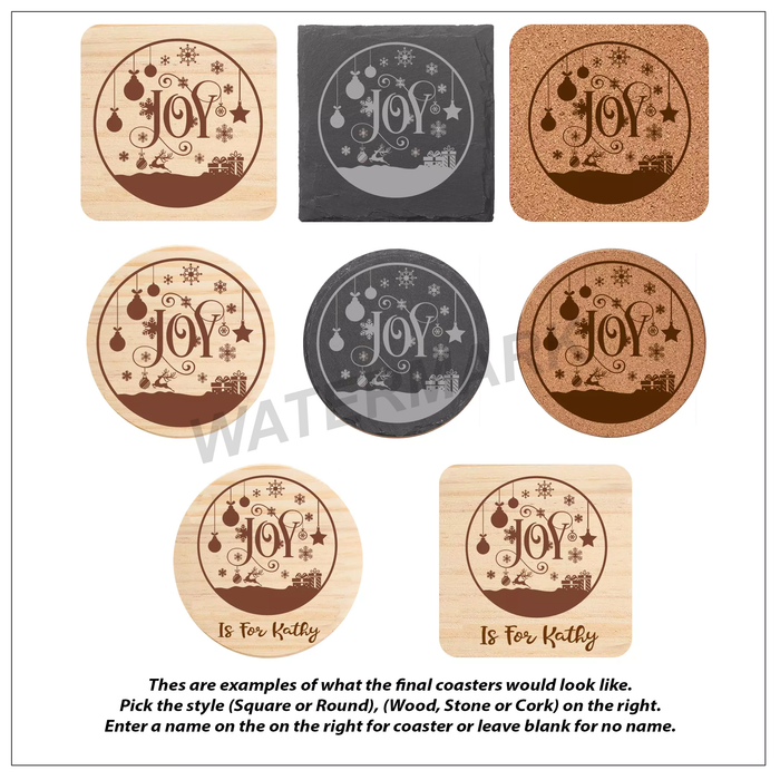 Joy Christmas Coaster
