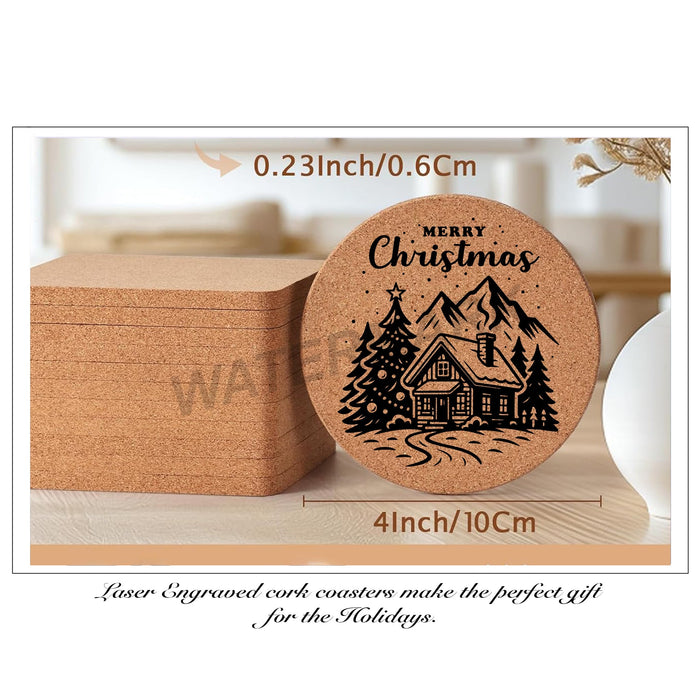 Merry Christmas Mountains Coaster