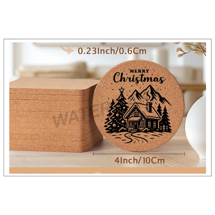 Merry Christmas Mountains Coaster