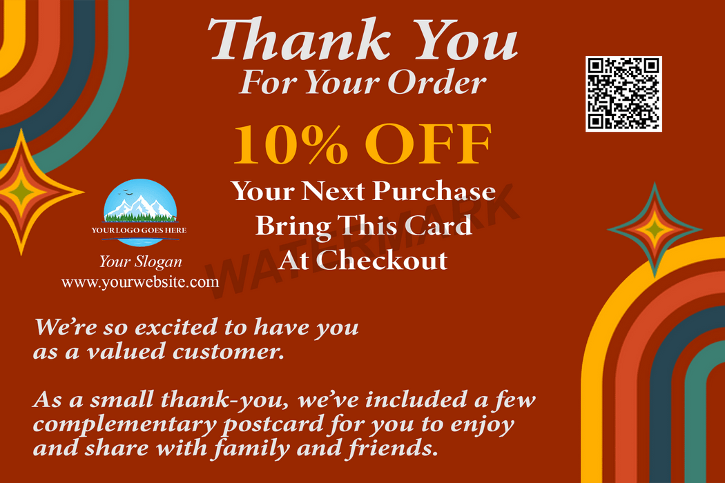 Retro Repeat Customer Thank You Cards
