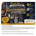 A fundraising card template for the Student Government Association, featuring a dark blue and gold design with text, icons, and a photo of a smiling woman holding a sign. The card is shown with a white background and descriptive text below.