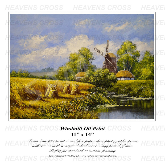 Windmill Oil Painting