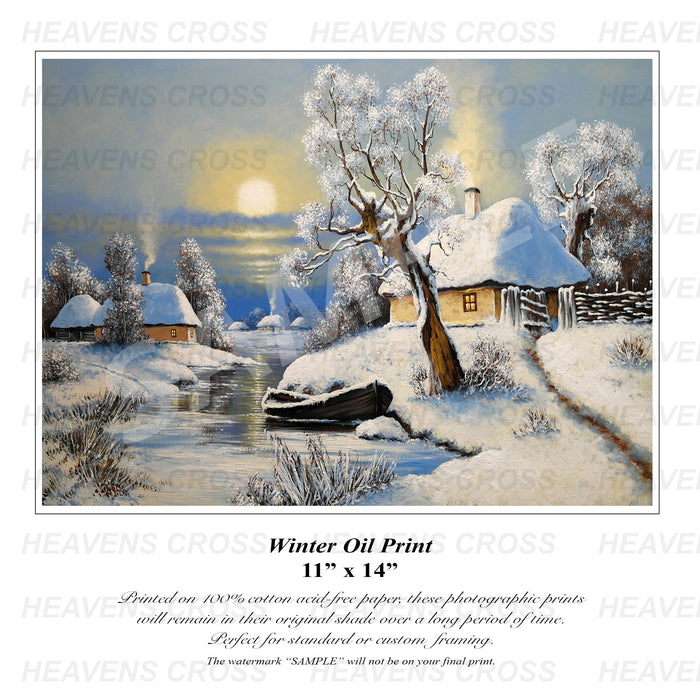 Winter village oil