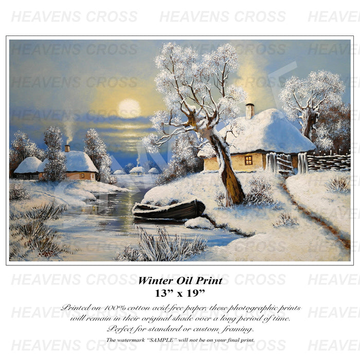 Winter village oil